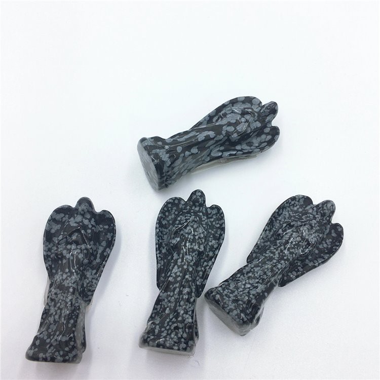 Natürliche Kristall Schneeflocke Obsidian Engel