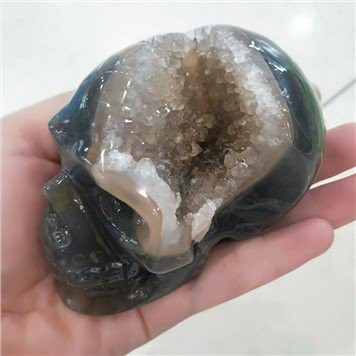 Naturliga Agate Geode graverade Skallar